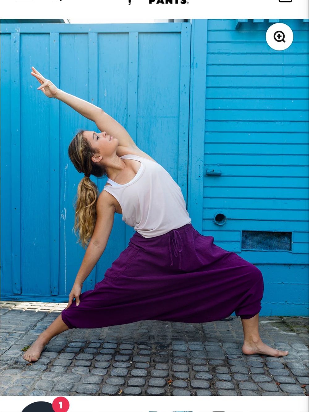 Buddha O.G. Solid Harem Pants Purple Women’s M Yoga Comfy Summer Cotton Natural